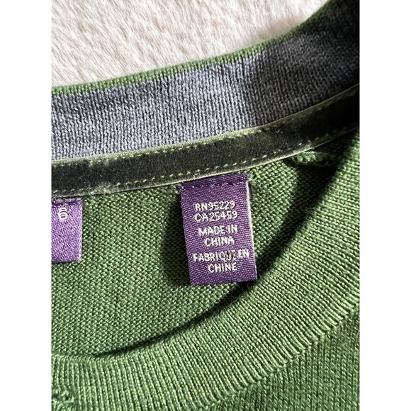 Ted Baker Mens Green Crewneck Sweater With Button Detail Size 6 Cotton Blend Lon - Picture 7 of 10